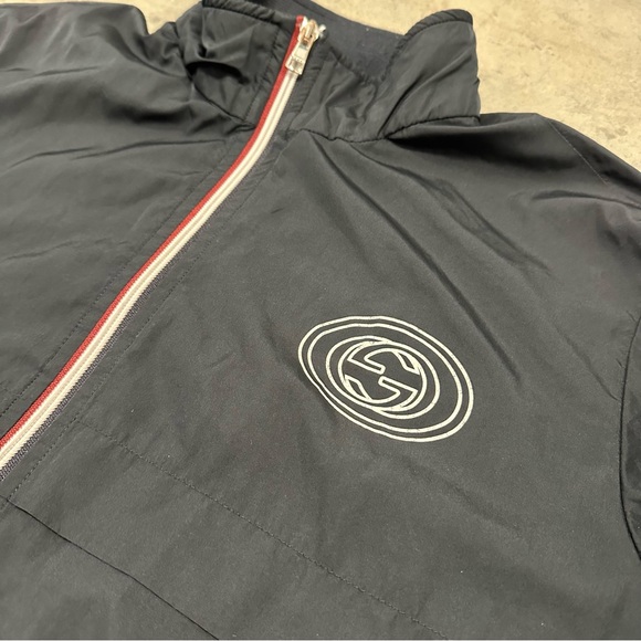 Gucci Logo Blue Windbreaker Jacket XL Mens - Picture 4 of 11